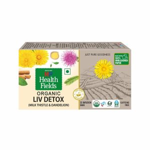 HealthFields Organic Liv Detox (Milk Thistle & Dandelion) Infusion Herbal Tea | Caffeine Free | 25 Tea Bags